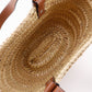 LOEWE Tote Bag Raffia, Leather Brown Basket bag Basket bag small