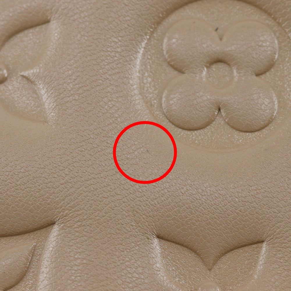 LOUIS VUITTON Long Wallet Purse M81511 lambskin beige Monogram Coussin Zippy wallet