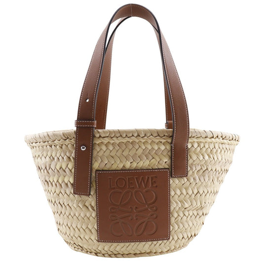 LOEWE Tote Bag Raffia, Leather beige Basket bag Basket bag small