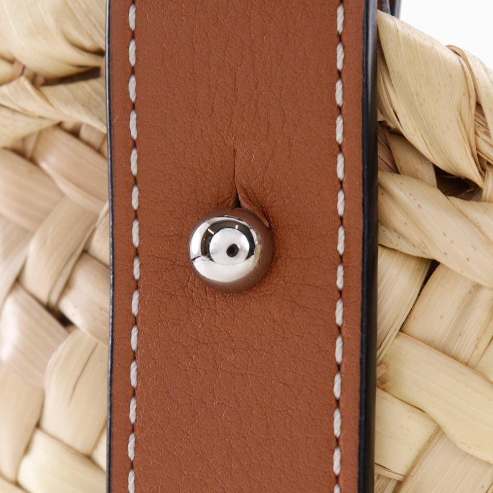 LOEWE Tote Bag Raffia, Leather beige Basket bag Basket bag small