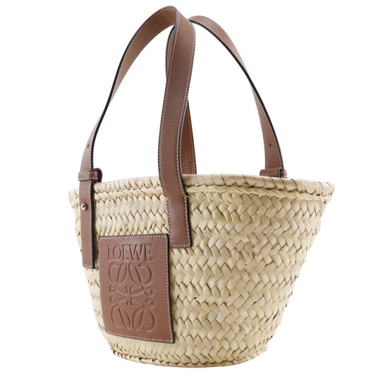 LOEWE Tote Bag Raffia, Leather beige Basket bag Basket bag small