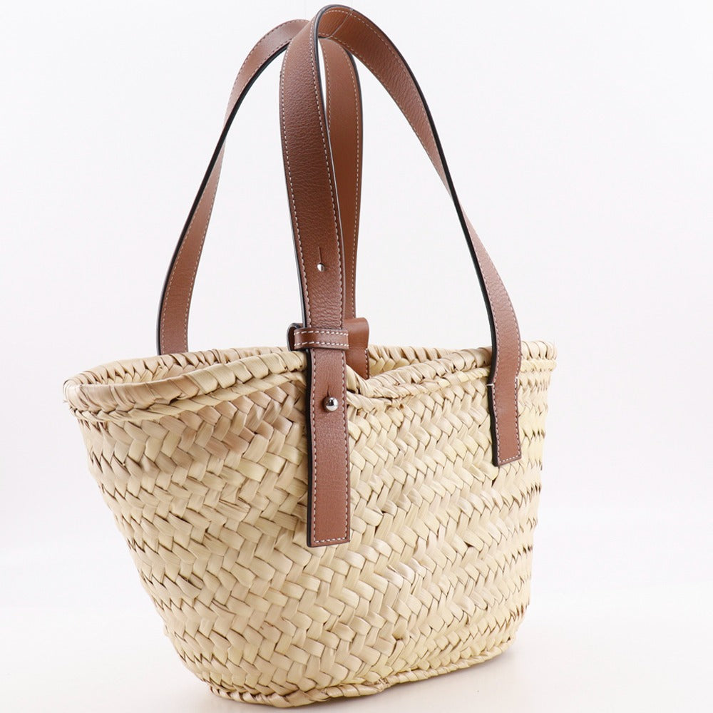 LOEWE Tote Bag Raffia, Leather beige Basket bag Basket bag small
