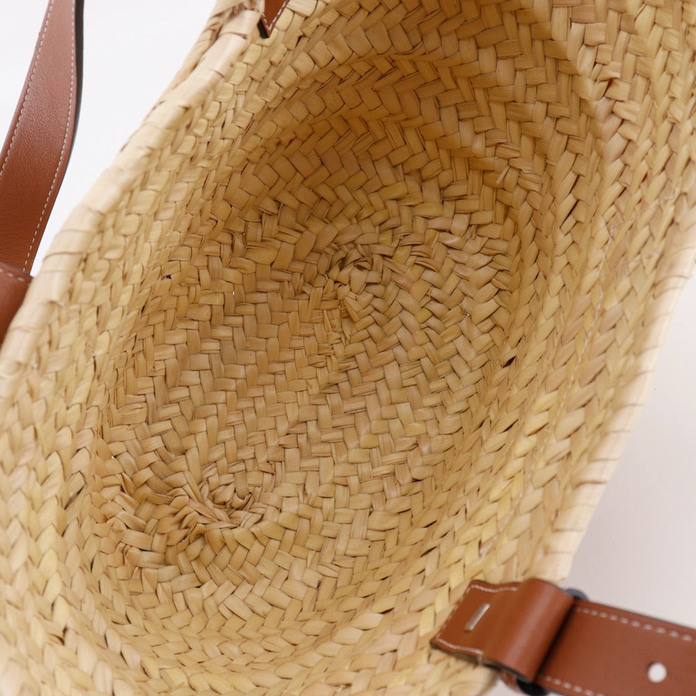 LOEWE Tote Bag Raffia, Leather beige Basket bag Basket bag small