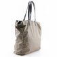 FENDI Tote Bag Nylon, Calfskin Brown micro zucchini Women Used Authentic