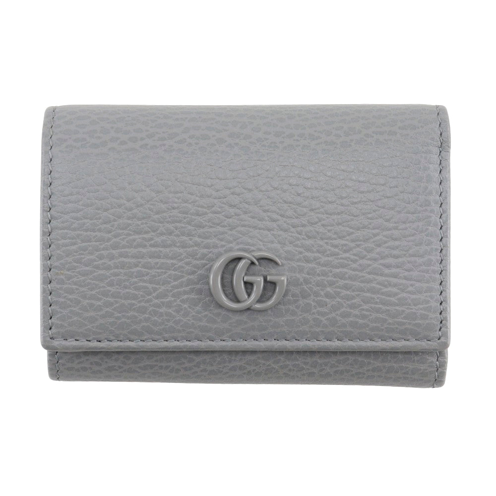 GUCCI Tri-fold wallet 644407 Calf leather gray GG Marmont