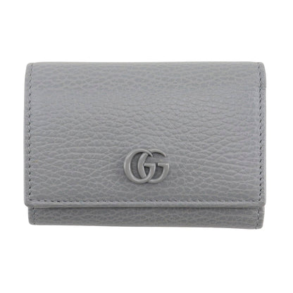 GUCCI Tri-fold wallet 644407 Calf leather gray GG Marmont