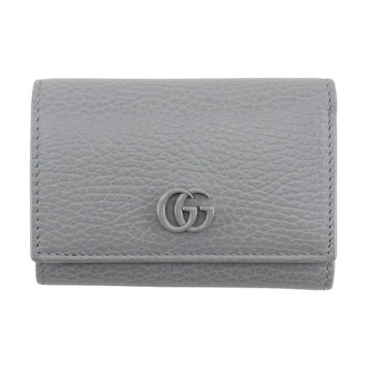 GUCCI Tri-fold wallet 644407 Calf leather gray GG Marmont