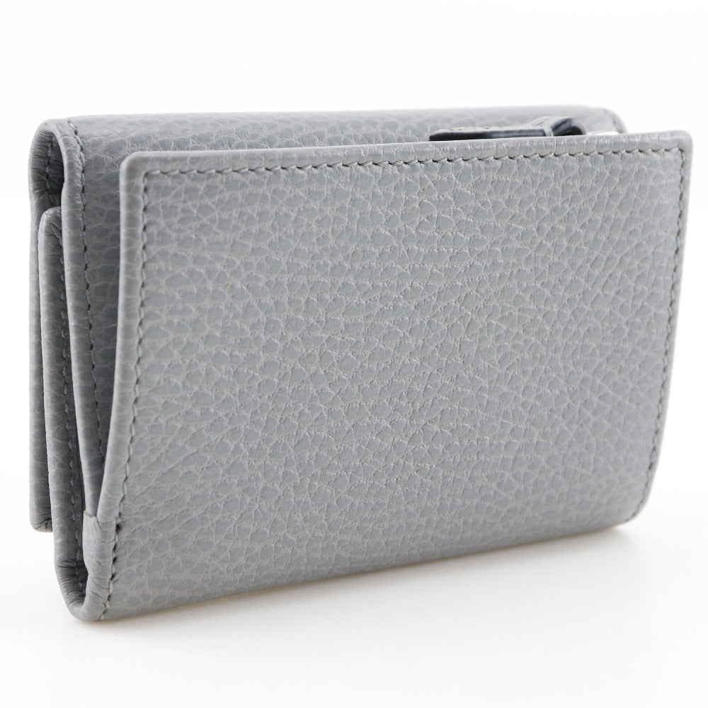 GUCCI Tri-fold wallet 644407 Calf leather gray GG Marmont