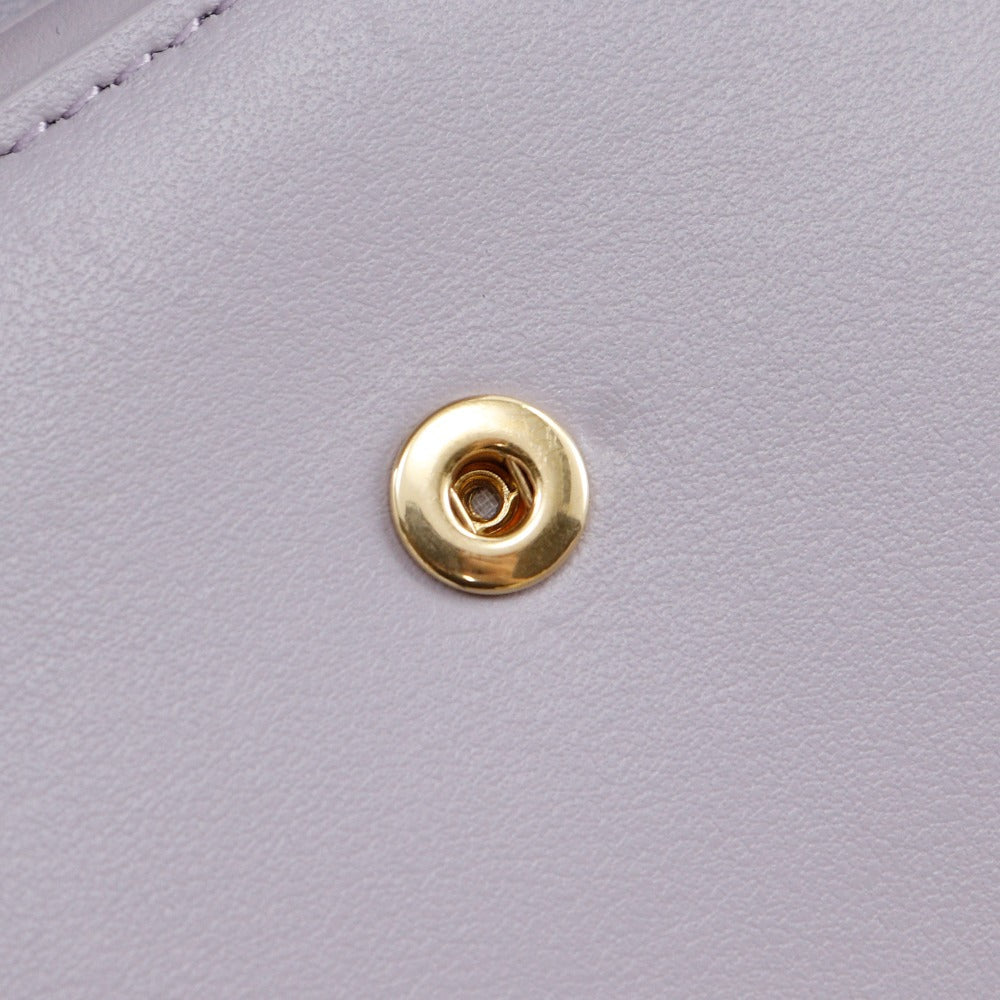 CELINE Tri-fold wallet leather purple Small flap wallet Triomphe