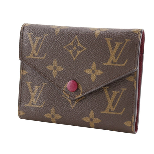 LOUIS VUITTON Tri-fold wallet M41938 Monogram canvas wine-red Fuchsia Portefeuille Victorine