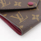 LOUIS VUITTON Tri-fold wallet M41938 Monogram canvas wine-red Fuchsia Portefeuille Victorine