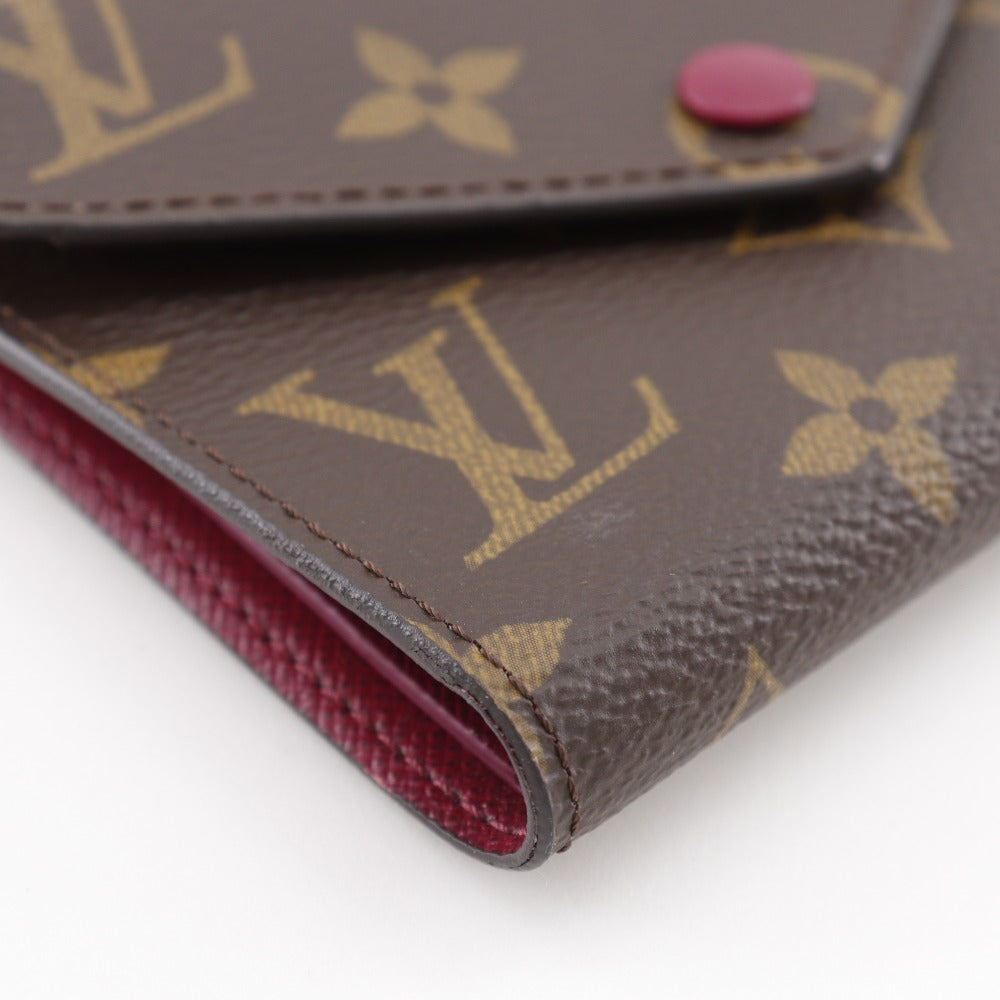 LOUIS VUITTON Tri-fold wallet M41938 Monogram canvas wine-red Fuchsia Portefeuille Victorine