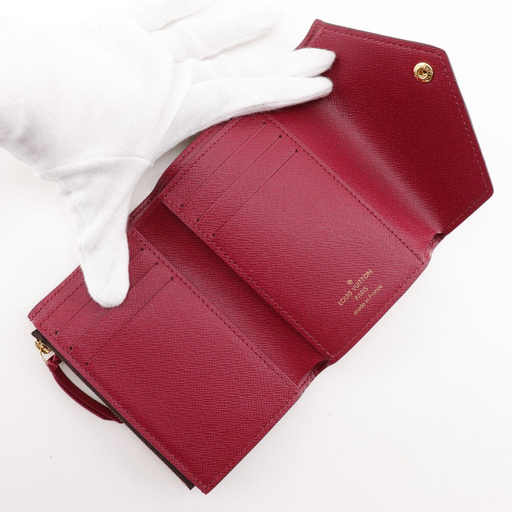 LOUIS VUITTON Tri-fold wallet M41938 Monogram canvas wine-red Fuchsia Portefeuille Victorine