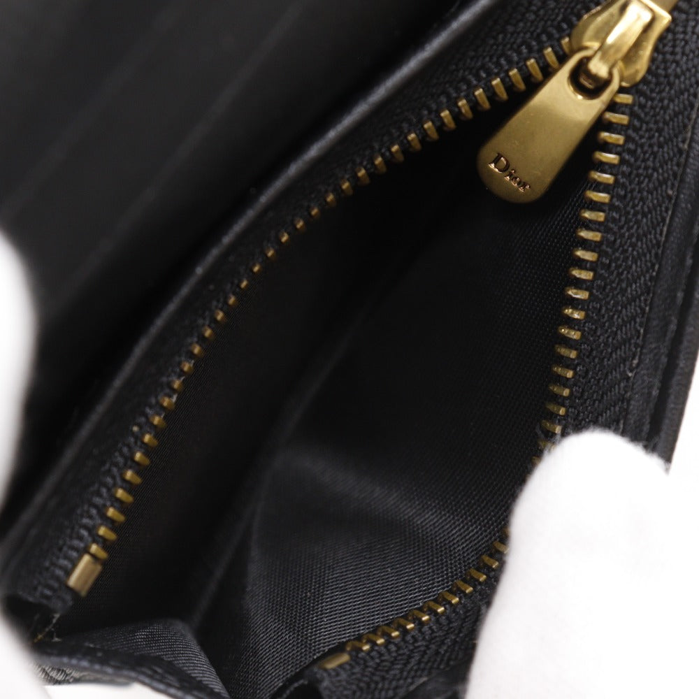 Dior Tri-fold wallet Calfskin black Compact wallet