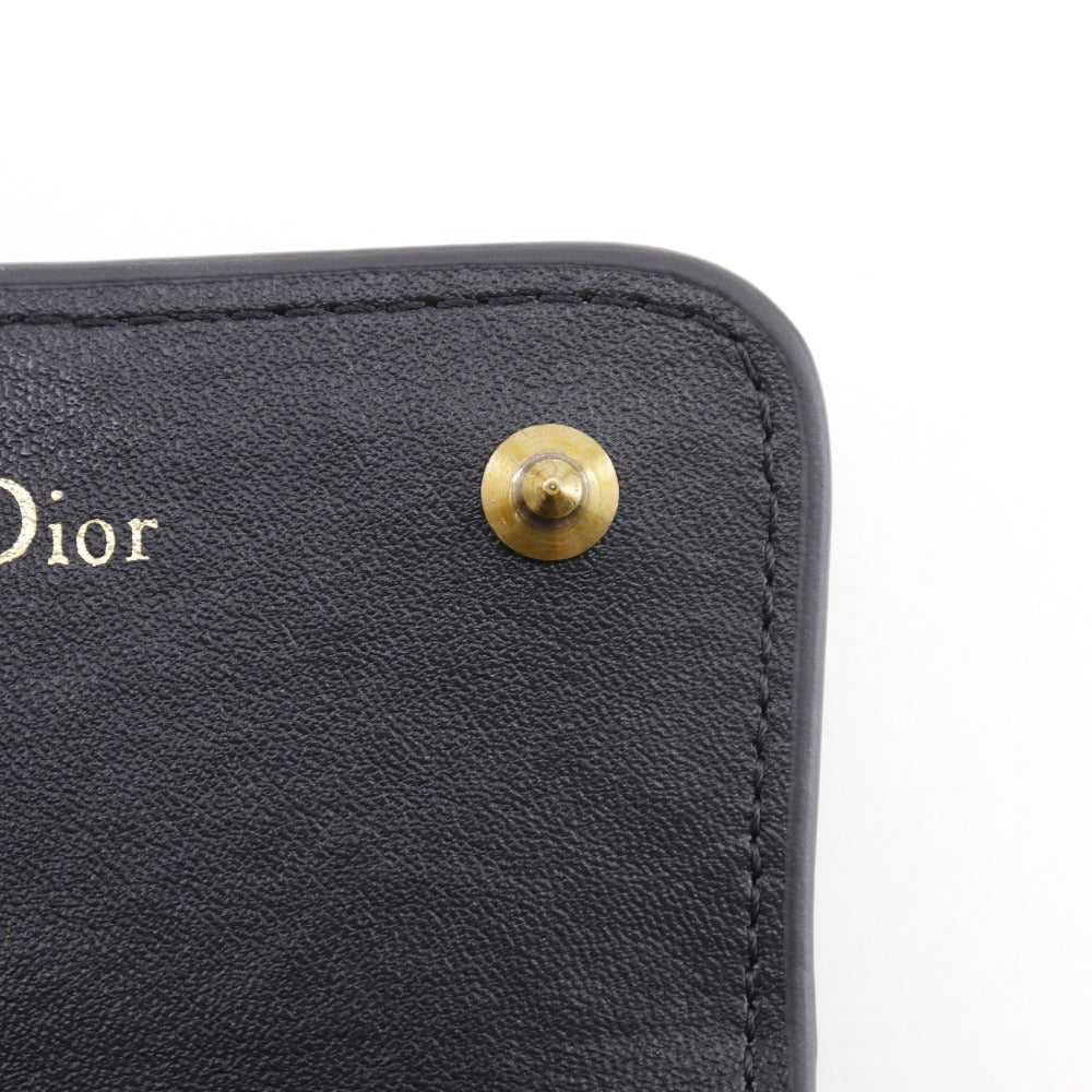 Dior Tri-fold wallet Calfskin black Compact wallet