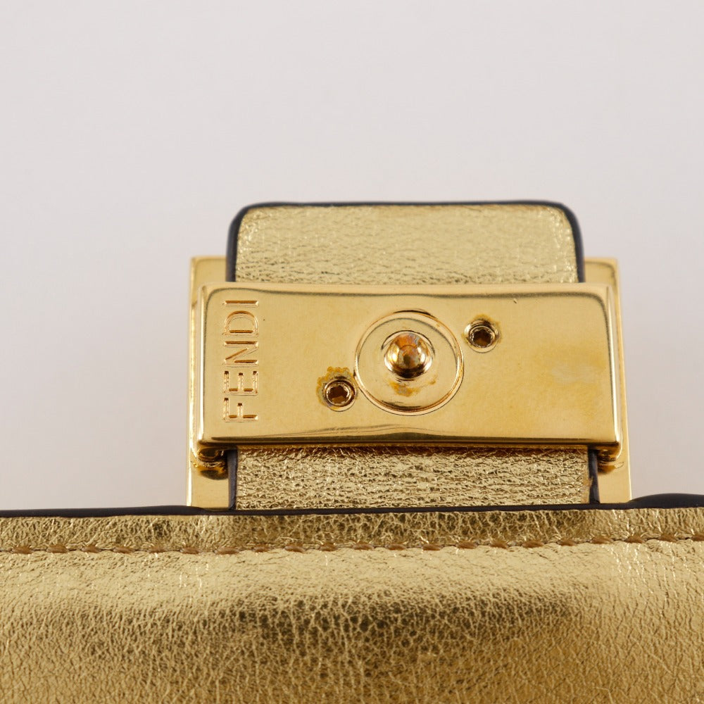 FENDI Bifold Wallet 8M0419 AAF2 F171Q Calfskin gold Zucca Pattern Embossed FF