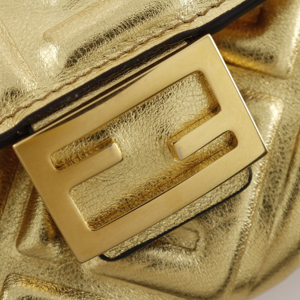 FENDI Bifold Wallet 8M0419 AAF2 F171Q Calfskin gold Zucca Pattern Embossed FF