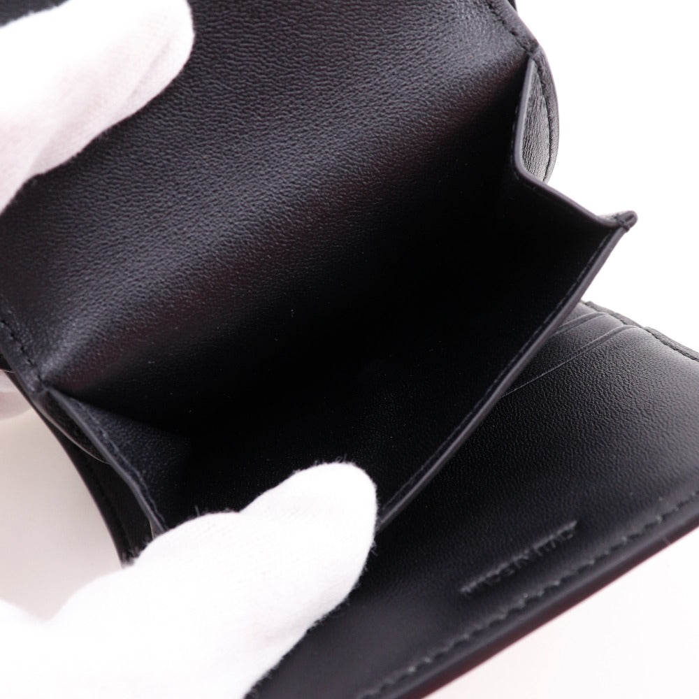 CELINE Tri-fold wallet Calfskin black Triomphe