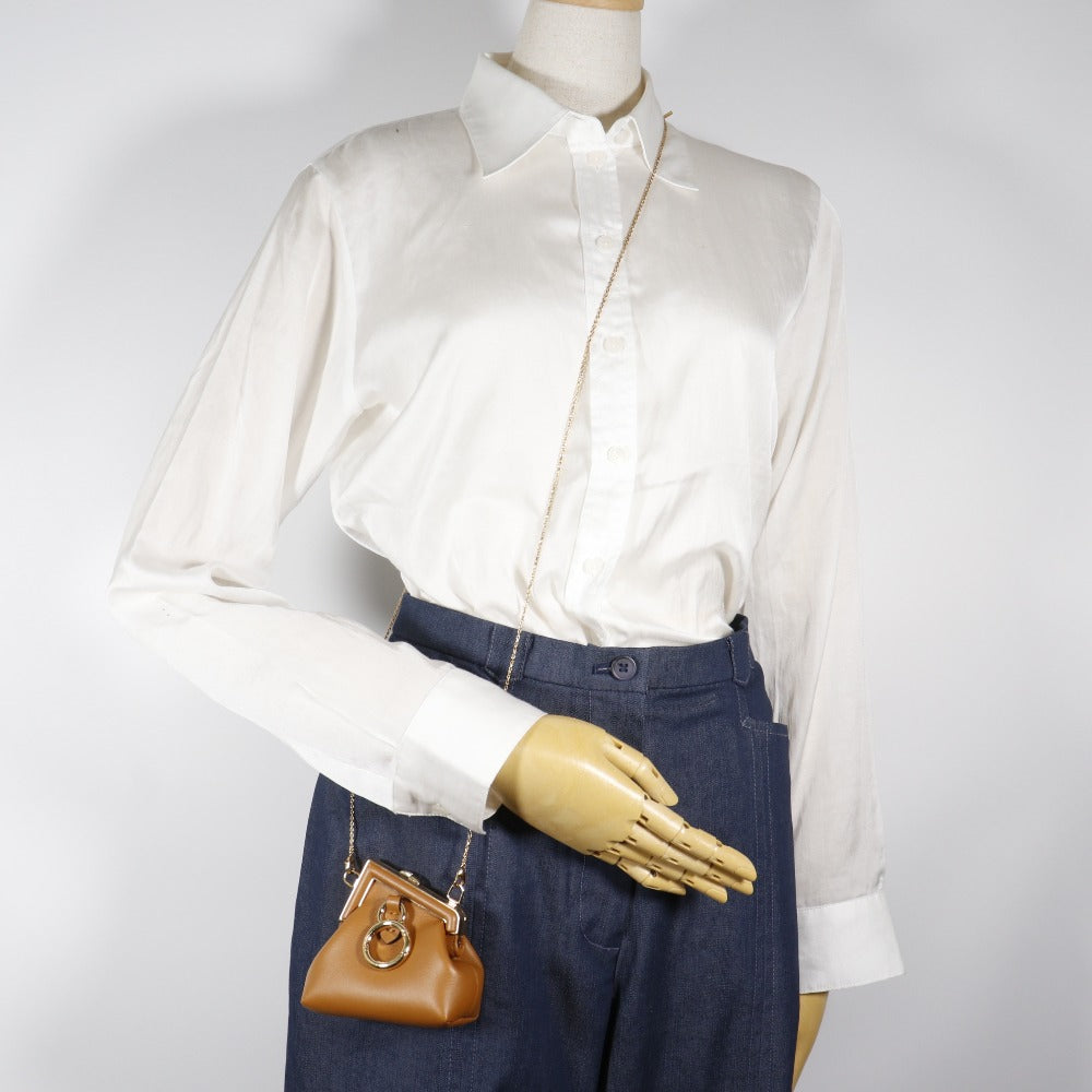 FENDI Shoulder Bag 7AS051 leather Brown First Charm Nano First