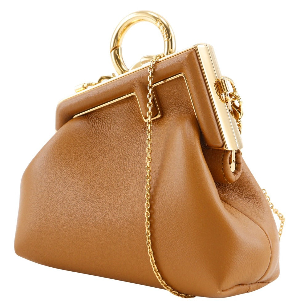FENDI Shoulder Bag 7AS051 leather Brown First Charm Nano First