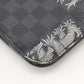 LOUIS VUITTON Clutch bag M61232 Damier Grafitto Canvas black Christopher nemes Pochette Jules GM mens Used Authentic