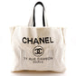 CHANEL Tote Bag canvas White / black novelty COCO Mark