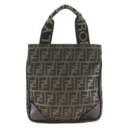 FENDI Handbag Nylon canvas Brown Zucca Pattern Mini tote
