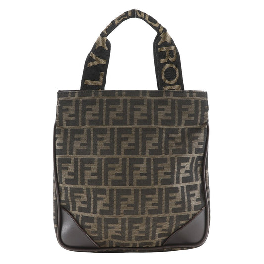 FENDI Handbag Nylon canvas Brown Zucca Pattern Mini tote