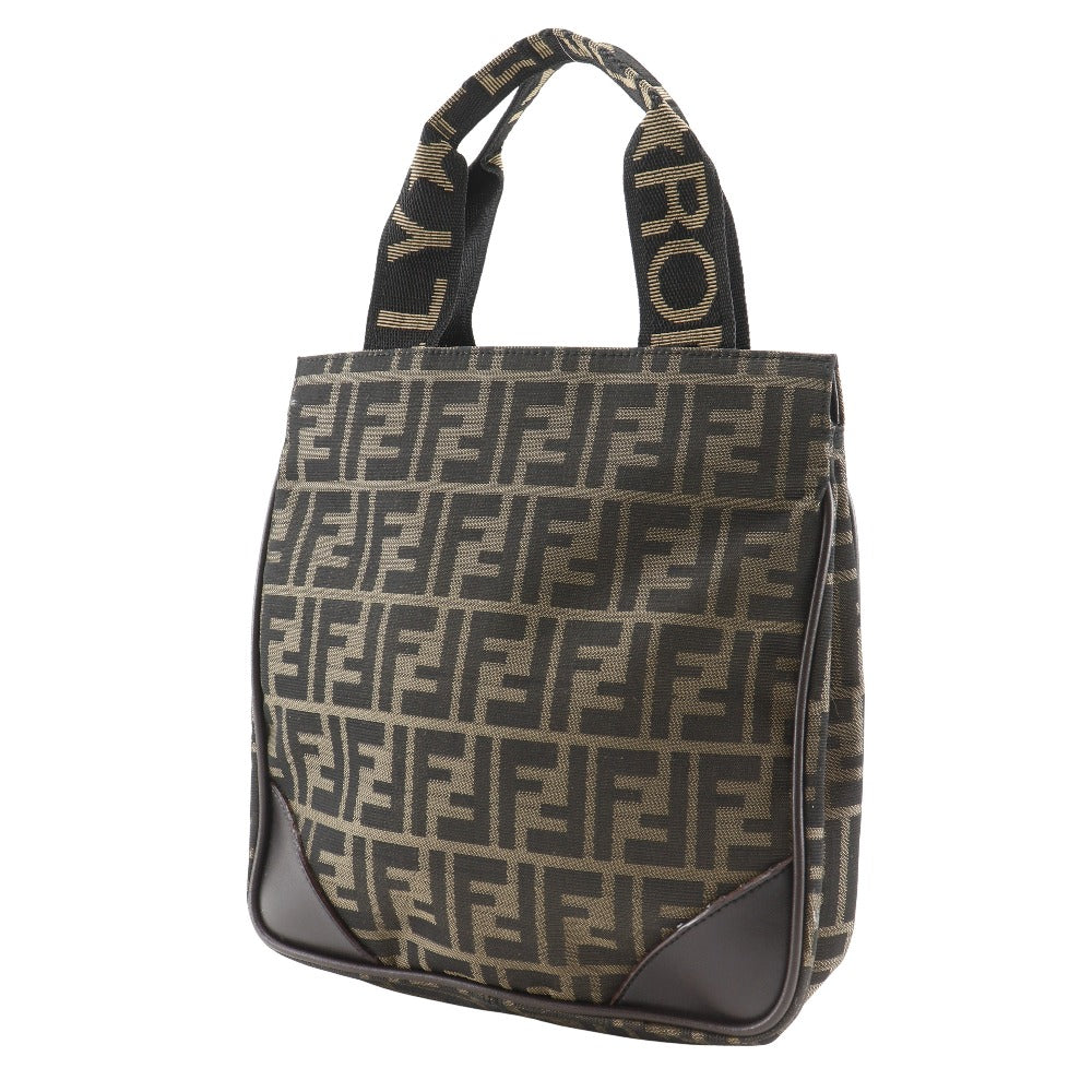 FENDI Handbag Nylon canvas Brown Zucca Pattern Mini tote
