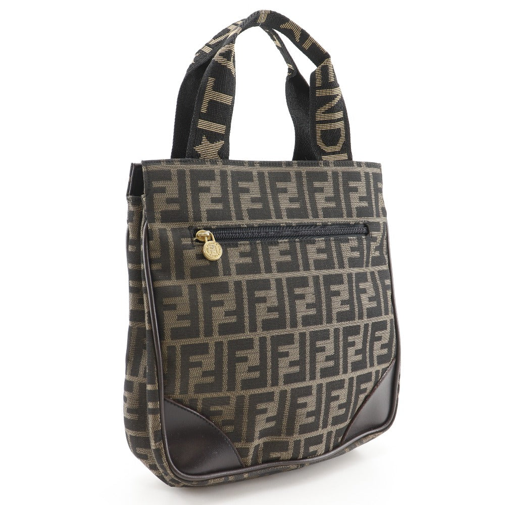 FENDI Handbag Nylon canvas Brown Zucca Pattern Mini tote