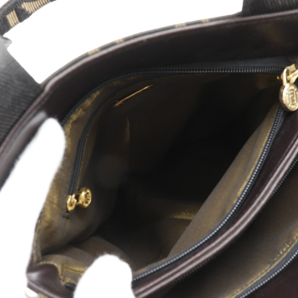 FENDI Handbag Nylon canvas Brown Zucca Pattern Mini tote