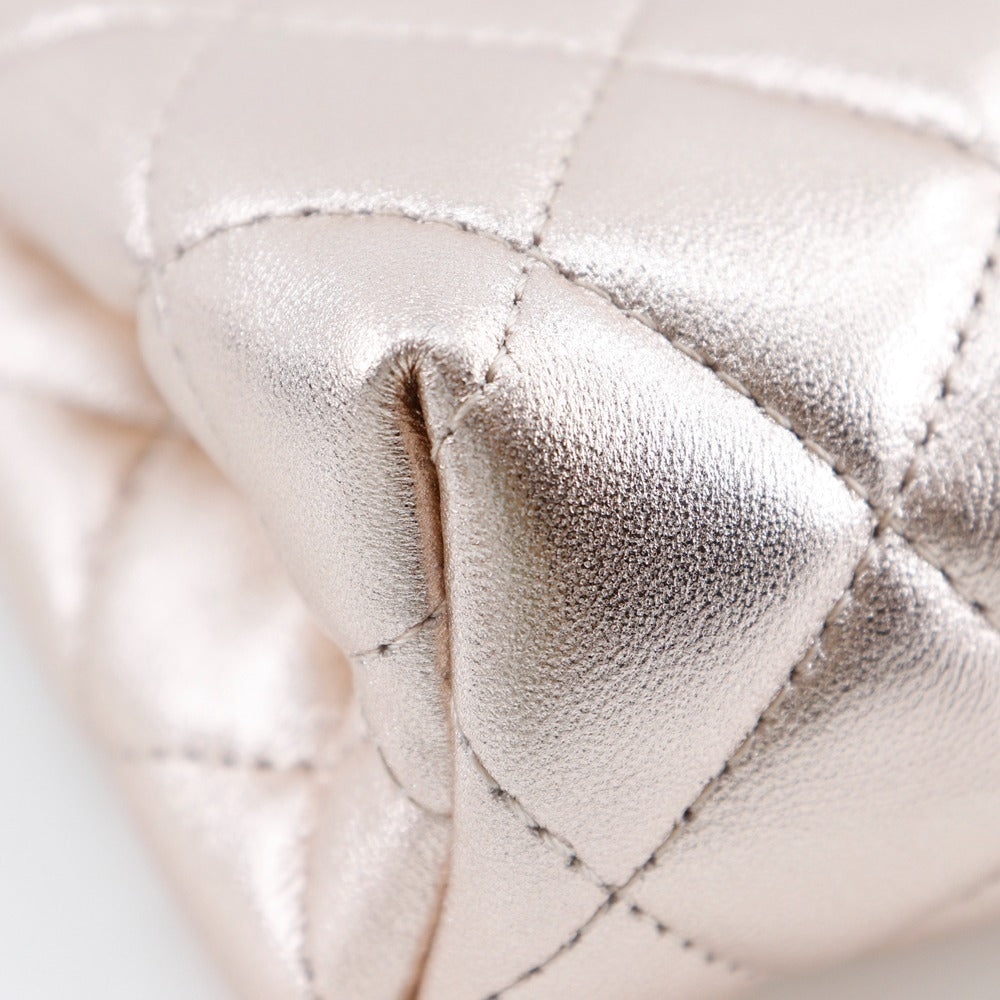 CHANEL Pouch A69259 lambskin Metallic pink Matrasse
