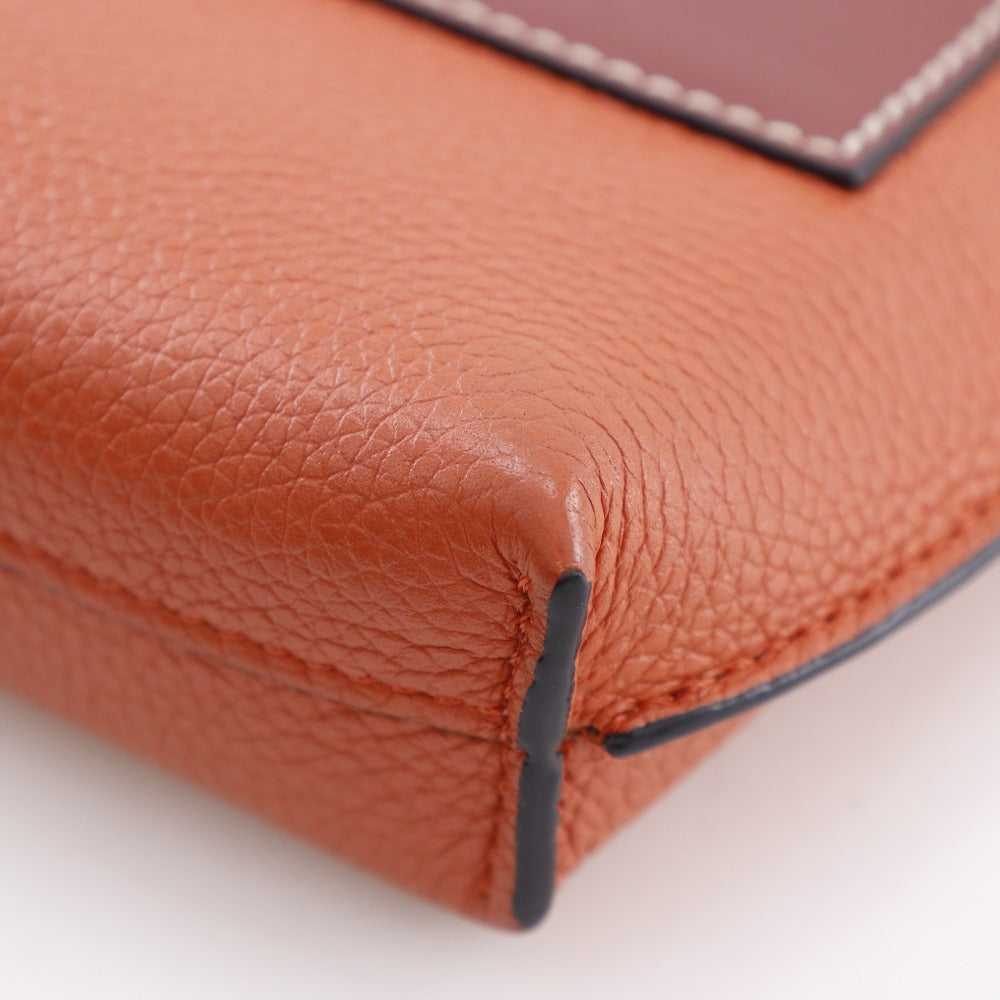 LOEWE Shoulder Bag 124.12.Z45 6977 leather Orange Smartphone pochette Pocket Shoulder
