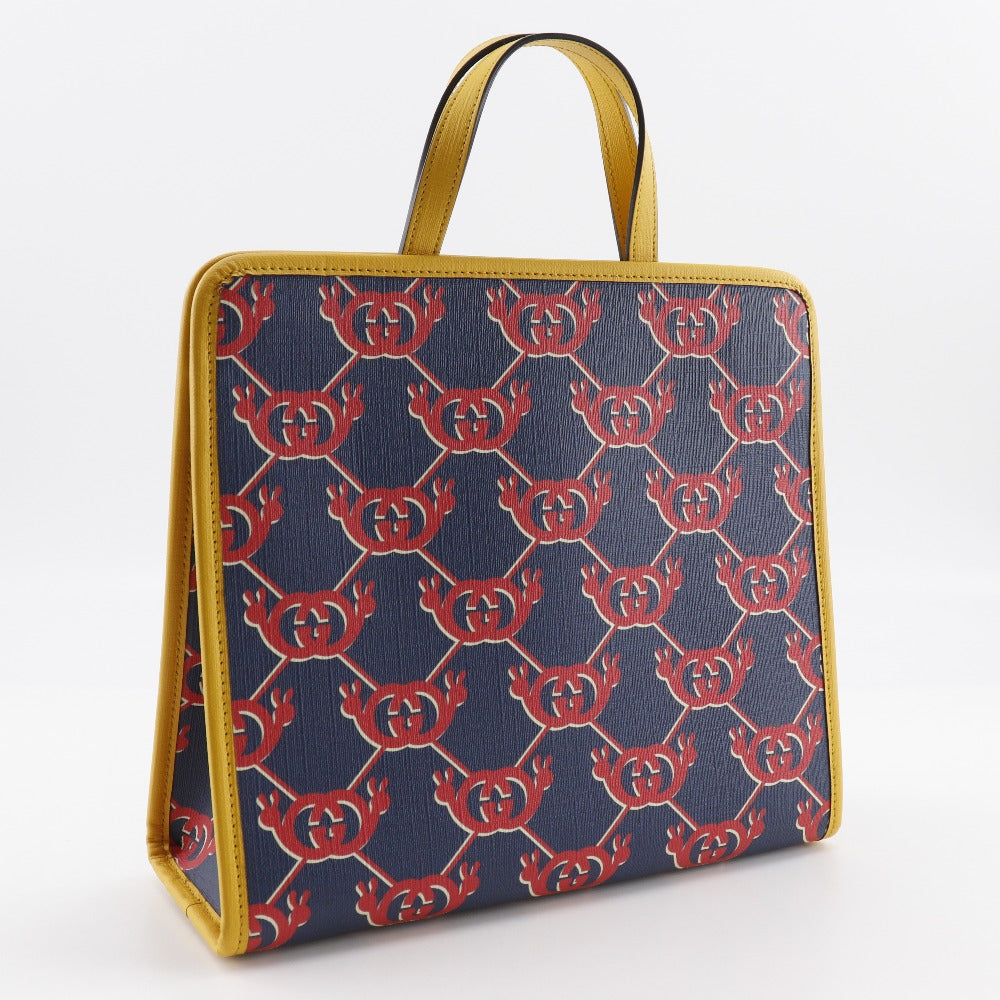 GUCCI Handbag 605614 PVC Navy / Red Interlocking G Snail Children