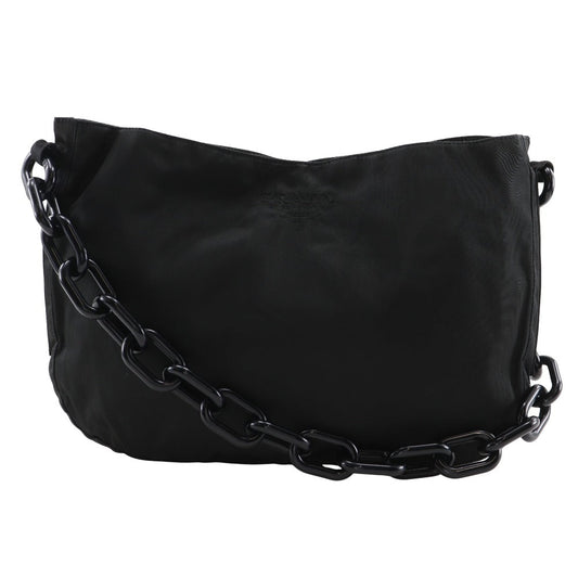 PRADA Shoulder Bag B6431 Nylon, Plastic black ChainShoulder
