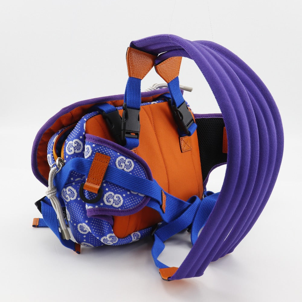 GUCCI Backpack 752100 Nylon Blue / Purple 2WAY waist bag GG small bag