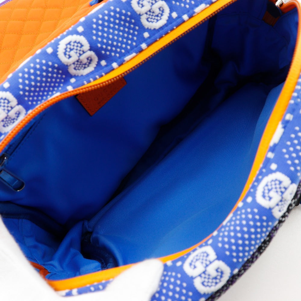 GUCCI Backpack 752100 Nylon Blue / Purple 2WAY waist bag GG small bag