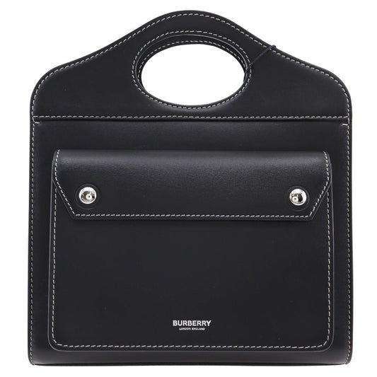 BURBERRY Handbag 8040892 leather black 2WAY handbag  Women Used Authentic