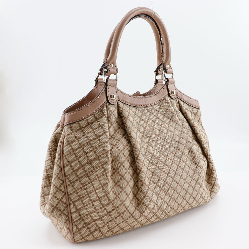 GUCCI Handbag 211944 canvas Beige / pink Diamante Sukey bag Women Used Authentic
