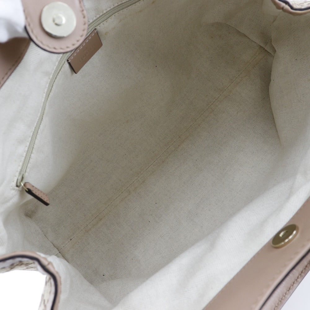 GUCCI Handbag 211944 canvas Beige / pink Diamante Sukey bag Women Used Authentic