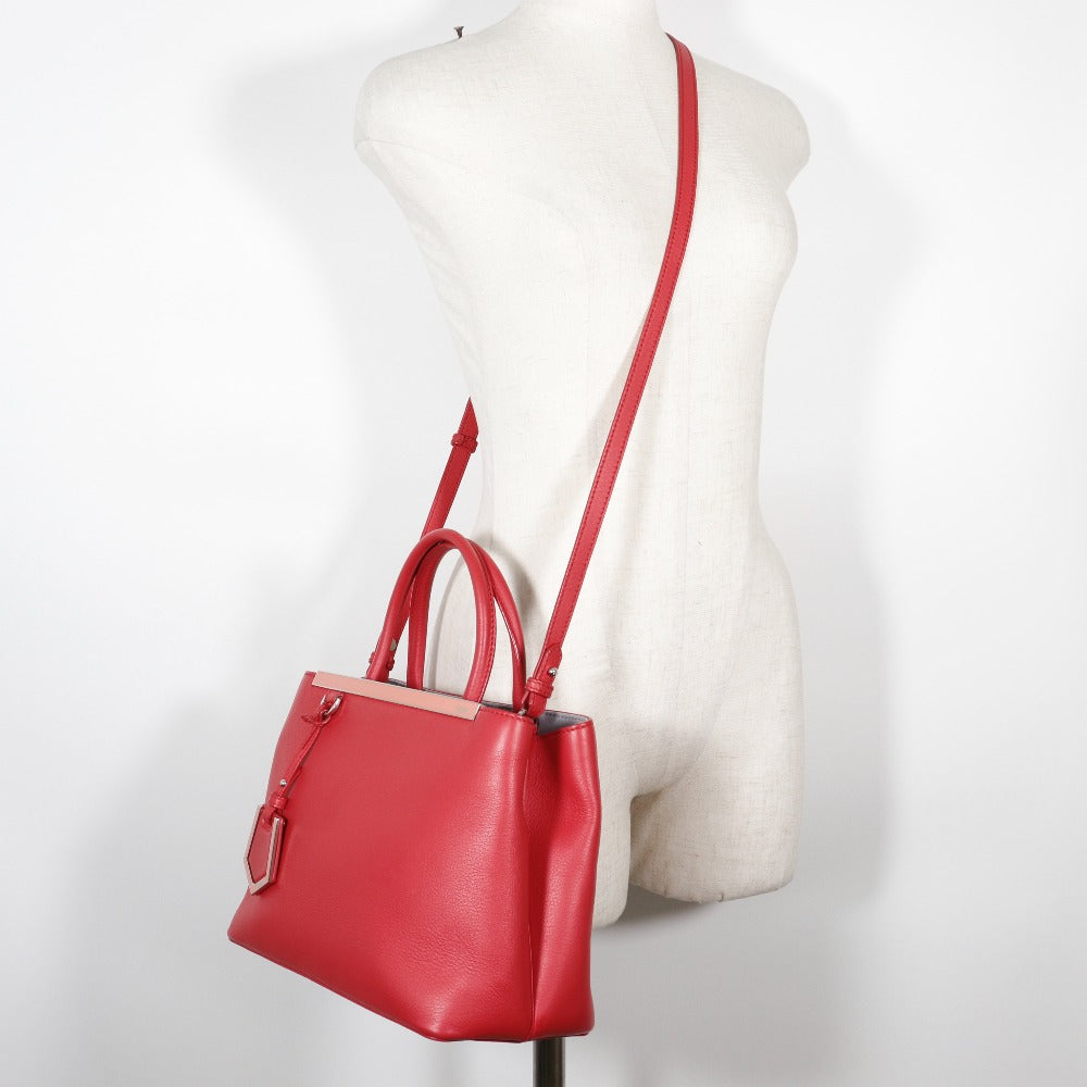 FENDI Handbag 8BH253 Calfskin Red 2WAYShoulder Petite to Jules Women Used Authentic