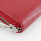 BALENCIAGA Long Wallet Purse 541996 Calfskin Red Zip Around Women Used Authentic