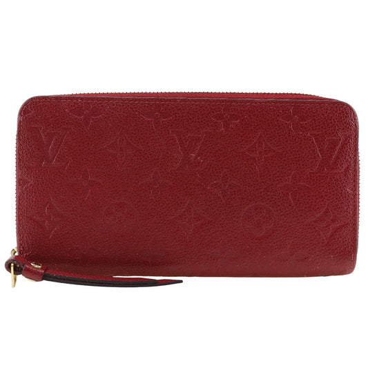 LOUIS VUITTON Long Wallet Purse M60737 Monogram Ann Platt Red Zippy wallet Women Used Authentic