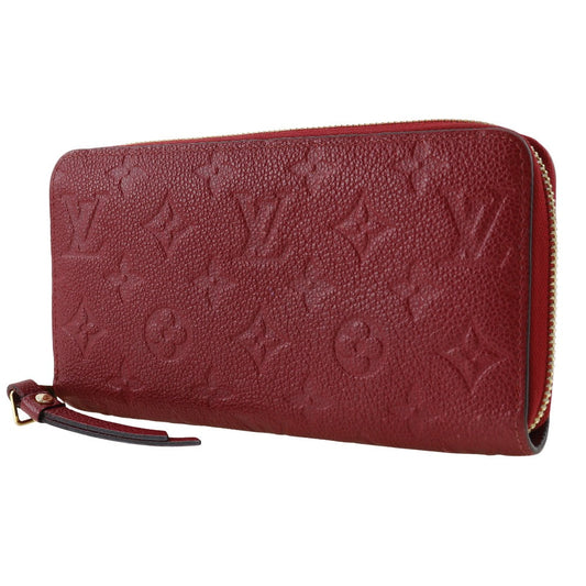 LOUIS VUITTON Long Wallet Purse M60737 Monogram Ann Platt Red Zippy wallet Women Used Authentic