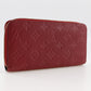 LOUIS VUITTON Long Wallet Purse M60737 Monogram Ann Platt Red Zippy wallet Women Used Authentic