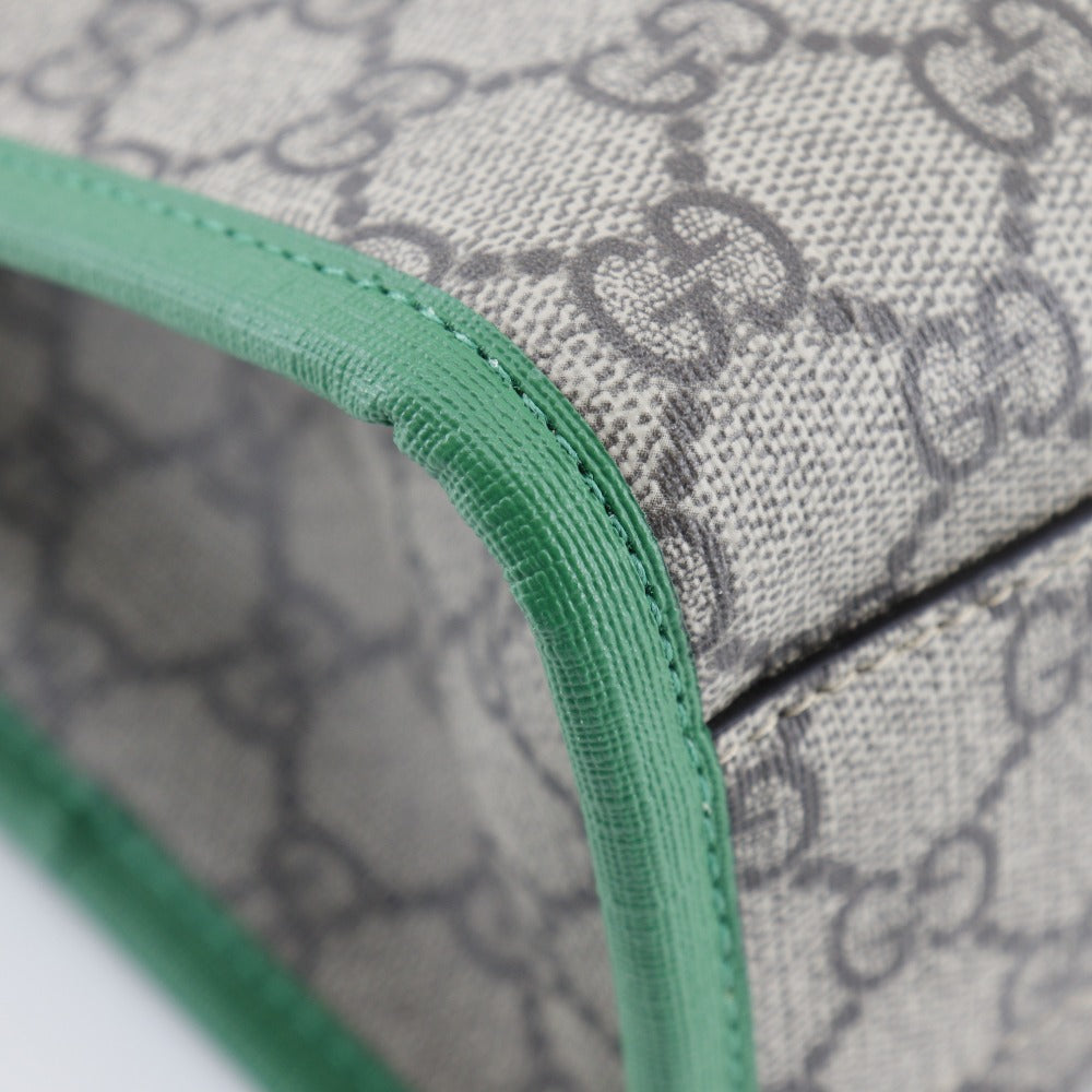 GUCCI Handbag 605662 GG Supreme Canvas Brown / green Children's Boat Tote Bag Women Used Authentic