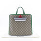 GUCCI Handbag 605662 GG Supreme Canvas Brown / green Children's Boat Tote Bag Women Used Authentic