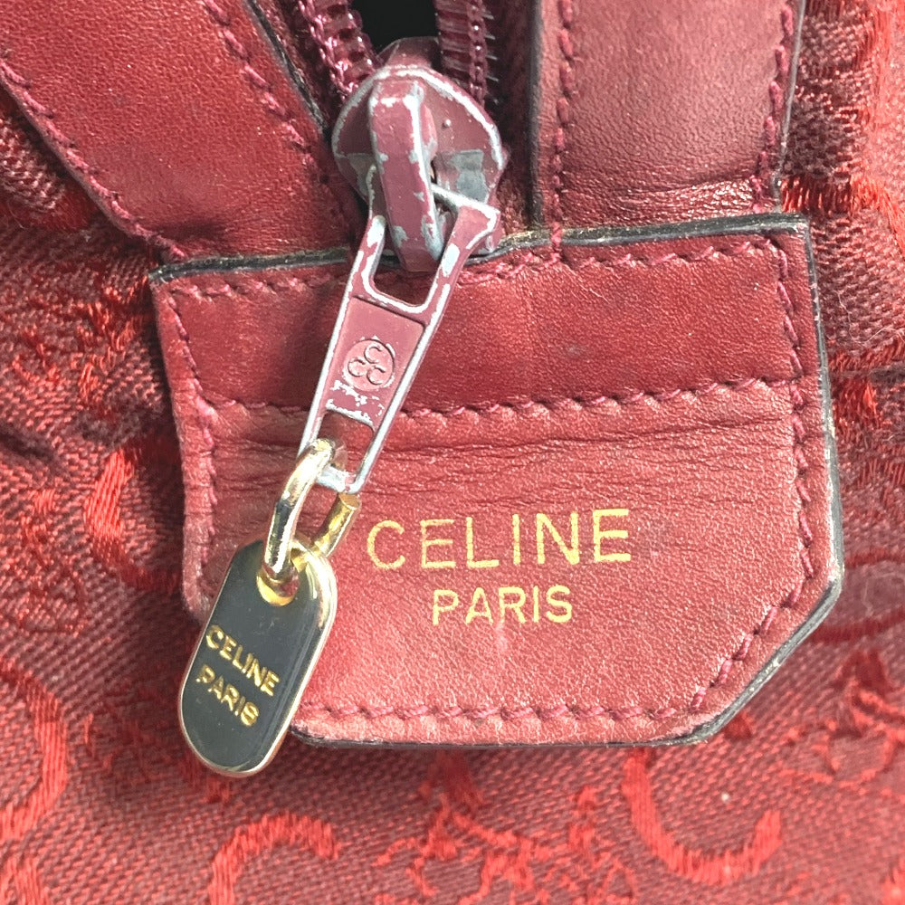 CELINE Boston Duffel bag Canvas / leather Red C Macadam Carriage vintage Women Used Authentic