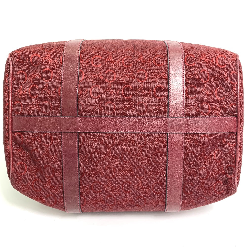 CELINE Boston Duffel bag Canvas / leather Red C Macadam Carriage vintage Women Used Authentic