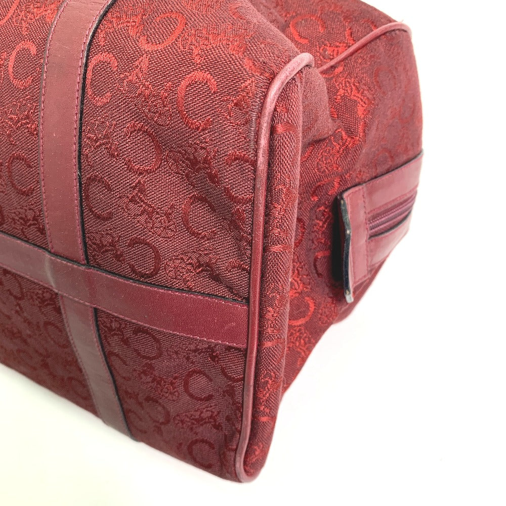 CELINE Boston Duffel bag Canvas / leather Red C Macadam Carriage vintage Women Used Authentic